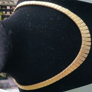 VTG rare 16" Amerikaner rolled gold Egyptian revival necklace #258